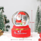 Vánoční křišťálová koule Music Box s lehkými sněhovými vločkami Vánoční vánoční sněhová koule Skleněná hudební skříňka Stant Claus Sněhulák Ozdoby