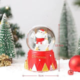 صندوق تشغيل الموسيقى على شكل كرة بلورية للكريسماس مع رقاقات ثلجية خفيفة لعيد الميلاد والكريسماس صندوق موسيقي زجاجي على شكل كرة ثلجية ستانت كلوز حلي ثلج