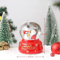 Vánoční křišťálová koule Music Box s lehkými sněhovými vločkami Vánoční vánoční sněhová koule Skleněná hudební skříňka Stant Claus Sněhulák Ozdoby
