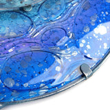 حيوان حديقة مصنوع يدويًا من معدن دولفين عمل فني جداري مع زجاج طلاء أزرق لتزيين الحدائق والتماثيل والمنحوتات الخارجية