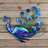 عمل فني جداري مصنوع يدويًا على شكل طاووس معدني لتزيين الحدائق في الهواء الطلق تماثيل المنمنمات وحلي الحدائق