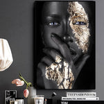 Hq, impressão de lona, ​​arte africana, preto, e, mulher ouro, parede, quadro, produtos, ligado, Etsy