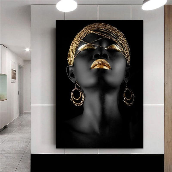 High Quality Canvas Print Africa Black Art Woman Oil Painting Printed Posters Prints Modern Big Size