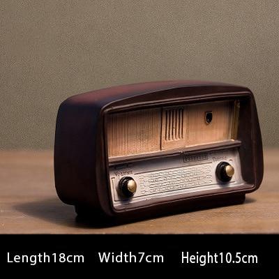 Europe style Resin Radio Model Retro Nostalgic Ornaments Vintage Radio Craft Bar Home Decor Accessories Gift Antique Imitation