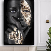 Hq Canvas Print African Art Černá a Zlatá žena Nástěnné obrazy na Etsy