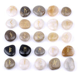 Runes Stone Crystals Rune Stones Runas Vikingas Piedra pro věštění Přírodní vyřezávané Reiki léčení