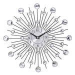 Vintage Metal Crystal Sunburst Wall Clock Large Morden Clocks Design Home Art Decor 33Cm Size (Free