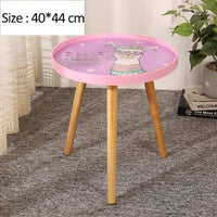 Mini Furniture Side Table Map Floral Painting Home Decoration European Style Living Room Furniture Household Ornament Craft