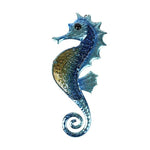 Handmade Home Decor Metal Seahorse of Wall Decor with Glass for Garden Decoration Animales Jardin Miniature Statues and Garden Sculpture