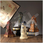 4 色复古树脂风车饰品存钱罐荷兰风车家居装饰饰品欧洲模型礼品家具用品