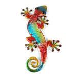 Buatan Tangan Logam Gecko Dekorasi Dinding dengan Kaca untuk Dekorasi Taman Rumah dan Miniatur Patung Taman Luar Ruangan Peri Ornamen Taman Peri