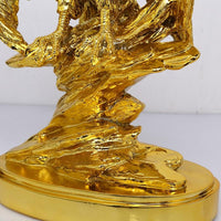Aukso spalvos erelio papuošalai išskleisti sparnus erelio trofėjaus figūrėlės amatai namų biuro dekoravimo dervos gyvūnų miniatiūrinės modelio dovanos