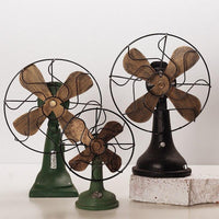 Rétro nostalgique ventilateur ornements décoration de la maison accessoires Vintage ventilateur Miniature Europe Style Figurines décor à la maison cadeaux ornement