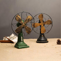 Retro-nostalgiset tuulettimen koristeet Kodinsisustustarvikkeet Vintage-tuulettimen miniatyyri Eurooppalaistyyliset hahmot Sisustuslahjat Ornamentti