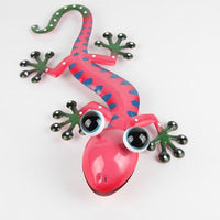 Håndlaget Liffy Gave Metall Gecko Veggkunstverk for Hjem og Hage Dekorasjon Ornament Utendørs Miniatyr Hage Statuer for Yard Dekorasjon