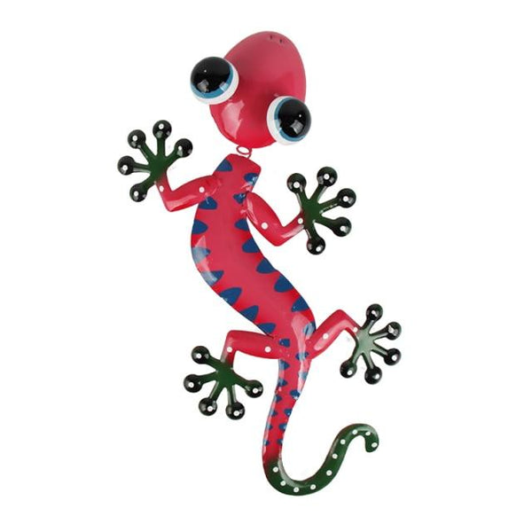 Handmade Liffy Gift Metal Gecko Wall Artwork for Home and Garden Decoration Ornament Outdoor Miniature Garden Statues for Yard Decoration