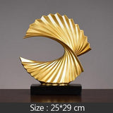 Abstract Eagle Spread Wings Gold & Blue Figurines Living Room Fengshui Decoration Figurines Resin Crafts Office Decor Ornament