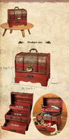 Klassikaline antiikmööbel puidust aardekarbi kaunistustega käsitööehete karp lukusahtliga majapidamises kasutatavate retro ehtekarpide sisekujundus