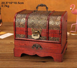 Klassikaline antiikmööbel puidust aardekarbi kaunistustega käsitööehete karp lukusahtliga majapidamises kasutatavate retro ehtekarpide sisekujundus