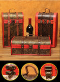 Klasický drevený dvojitý vínny box Prenosný archaistický vínny box Retro darčekový úložný box na víno Fľaša na držadlo