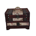 Tradycyjne zabytkowe pudełko do przechowywania nostalgiczne drewniane rzemiosło do dekoracji wnętrz figurki rzemieślnicze figurki pudełko do przechowywania biżuterii