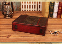 Retro Wooden Jewelry Storage Box Antique Storage Wooden Box ID Box with Lock Ornaments Cosmetic Boxes Household Decor Craft Gift