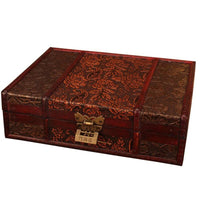 קופסא לאחסון תכשיטי עץ רטרו עתיק קופסא מזהה קופסא עץ עם קישוטי מנעול קופסאות קוסמטיות מתנת מלאכה לעיצוב ביתי