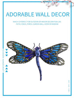 Il·lustració de la paret de la libèl·lula blava feta a mà de metall per a la decoració del jardí Miniatures Estàtues i escultures i miniatures a l’aire lliure per a animals