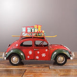 خمر الحديد المطاوع خنفساء نموذج سيارة الكلاسيكية الديكور الحلي الإبداعية ديكور المنزل اكسسوارات عيد الميلاد سيارة الدعائم الحرف
