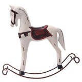 تمثال ديكور أوروبي إبداعي من حبل القنب الخشبي حصان هزاز مصنوع يدويًا هدية إكسسوارات ديكور منزلي زينة حصان