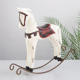 تمثال ديكور أوروبي إبداعي من حبل القنب الخشبي حصان هزاز مصنوع يدويًا هدية إكسسوارات ديكور منزلي زينة حصان