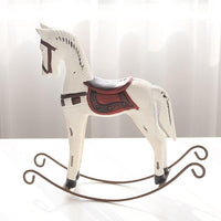 Kreativní evropská socha socha Dřevěné konopné lano Houpací kůň Ručně vyrobený dárek Domácí dekorace Doplňky Koňský ornament