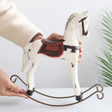 Kūrybinga Europos dekoravimo statula Medinė kanapių virvė supamas arklys rankų darbo dovana Namų dekoravimo aksesuarai Arklio ornamentas