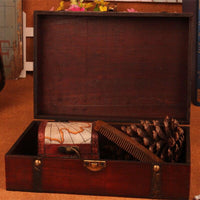 صندوق تخزين خشبي عتيق عتيق الحلي صندوق تخزين مجوهرات خشبي كلاسيكي صناديق مستحضرات التجميل هدايا يدوية للديكور المنزلي