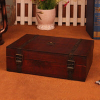 Antique Retro Wooden Storage Box Ornaments Classic Wooden Jewelry Storage Box Cosmetic Boxes Household Decoration Crafts Gifts