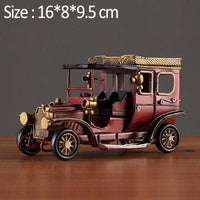 Nostalgiškas senovinio metalo automobilio namų dekoravimo miniatiūrinis klasikinio autobuso modelio vaikų žaislų meno dirbinių svetainės dekoravimo amatas