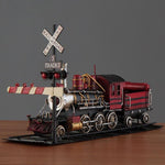 Rétro nostalgique Train à vapeur en métal modèle de voiture décoration de la maison accessoires fer Bus Miniature modèle bibliothèque décoration ornements