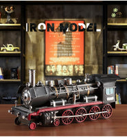 Retro Nostalgic Steam Train Metal Car Model Home Decoration Accessories Iron Bus Miniature Model Bookcase Decoration Ornaments