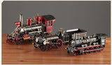 Retro Nostalgic Steam Train Metal Car Model Home Decoration Accessories Iron Bus Miniature Model Bookcase Decoration Ornaments