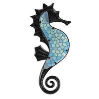 Handmade Garden Decor Metal Seahorse of Wall Decor with Glass for Garden Decoration Animales Jardin Miniature Statues and Sculpture