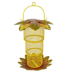 Ročno izdelana cvetlična kovinska mrežica podajalnik divjih ptic rdeča za vrtno visečo ali hišno zunanjo visečo dekoracijo pticam