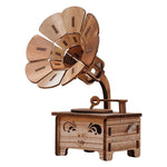 Vintage Wooden Retro Record Player Box Music Crafts Gramophone Trumpet Model Music Box Ornaments نوار خانگی فروشگاه دکوراسیون هدایا
