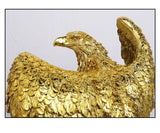 Aukso spalvos erelio papuošalai išskleisti sparnus erelio trofėjaus figūrėlės amatai namų biuro dekoravimo dervos gyvūnų miniatiūrinės modelio dovanos