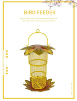 Handmade Flower Metal Mesh Wild Bird Feeder Red for Garden Outdoor Hanging or House Outdoor Hanging Decoration to bird