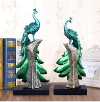 زينة منزلية على شكل طاووس من الراتينج تماثيل صغيرة على شكل طاووس ذهبي تماثيل صغيرة لسطح المكتب من الراتينج ملحقات ديكور منزلي هدايا الأعمال
