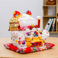 בנק פיגי גדול במיוחד חתול מזל פתיחת קישוטי פנג שואי אביזרי עיצוב בית מלאכות עסקיות פסלי קערת אוצר צלמיות