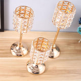 Handmade Nordic Modern Crystal Candle Holders Wedding Centerpieces Metal Ornaments Candlestick Home Decoration Artware Wedding Decor Gift