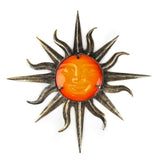 Handmade Metal Sun Wall Decoration with Glass for Home and Garden Outdoor Decoration Ornaments and Yard Miniatures Statues