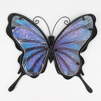 Il·lustracions de paret de papallona de metall blau fetes a mà per a la decoració del jardí Miniatures Estàtues Decoració i escultures d’exterior d’animals