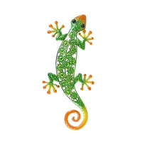Decoració de paret feta a mà de metall Gecko per a estàtues d’animals de jardí a l’aire lliure o escultures decoratives per a parets domèstiques